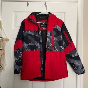 Arctix Kids Large Red and Gray Camo Puffer Winter Jacket